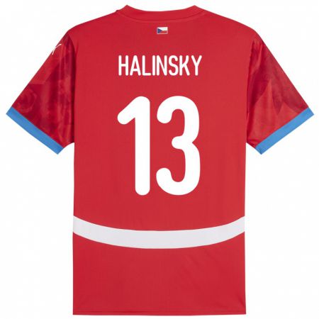 Kandiny Muži Česko Denis Halinsky #13 Červená Dresy Hazai Csapatmez 24-26 Triĭká