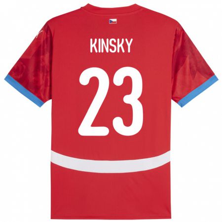 Kandiny Muži Česko Antonin Kinsky #23 Červená Dresy Hazai Csapatmez 24-26 Triĭká