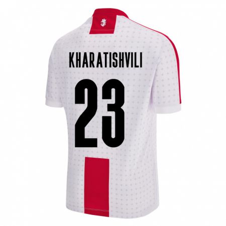 Kandiny Muži Gruzínsko Luka Kharatishvili #23 Biely Dresy Hazai Csapatmez 24-26 Triĭká