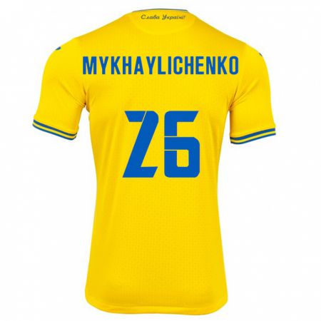 Kandiny Muži Ukrajina Bogdan Mykhaylichenko #26 Žltá Dresy Hazai Csapatmez 24-26 Triĭká