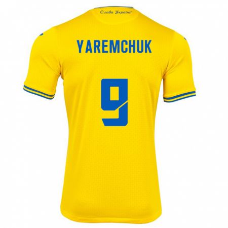 Kandiny Muži Ukrajina Roman Yaremchuk #9 Žltá Dresy Hazai Csapatmez 24-26 Triĭká