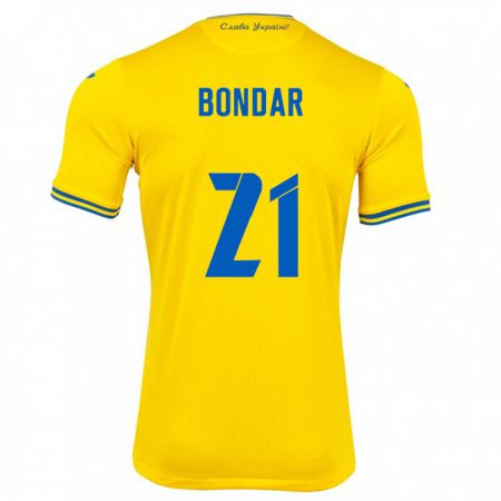 Kandiny Muži Ukrajina Valeriy Bondar #21 Žltá Dresy Hazai Csapatmez 24-26 Triĭká