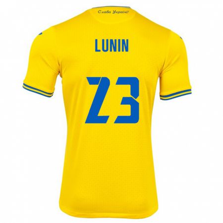 Kandiny Muži Ukrajina Andriy Lunin #23 Žltá Dresy Hazai Csapatmez 24-26 Triĭká