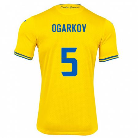 Kandiny Muži Ukrajina Mykola Ogarkov #5 Žltá Dresy Hazai Csapatmez 24-26 Triĭká