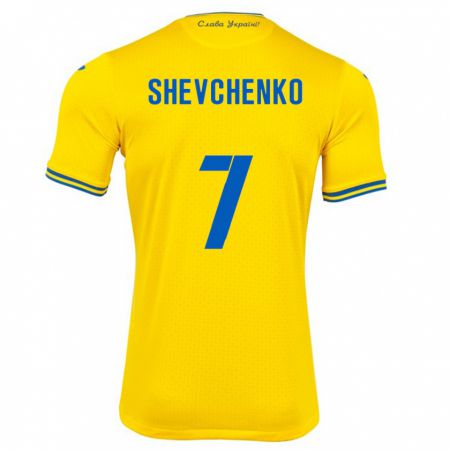 Kandiny Muži Ukrajina Kristian Shevchenko #7 Žltá Dresy Hazai Csapatmez 24-26 Triĭká