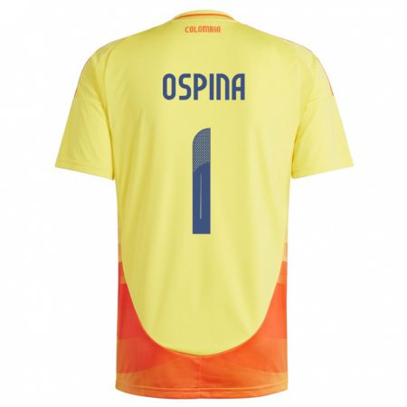 Kandiny Muži Kolumbia David Ospina #1 Žltá Dresy Hazai Csapatmez 24-26 Triĭká