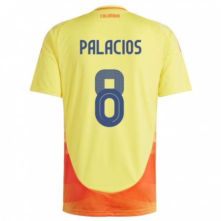 Kandiny Muži Kolumbia Brahian Palacios #8 Žltá Dresy Hazai Csapatmez 24-26 Triĭká