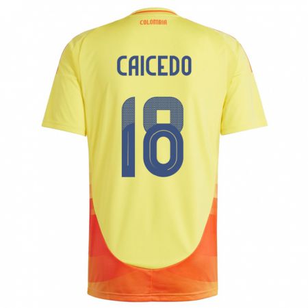 Kandiny Muži Kolumbia Linda Caicedo #18 Žltá Dresy Hazai Csapatmez 24-26 Triĭká