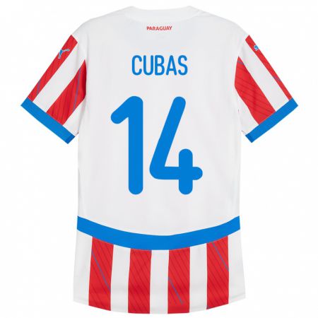 Kandiny Muži Paraguaj Andrés Cubas #14 Biela Červená Dresy Hazai Csapatmez 24-26 Triĭká