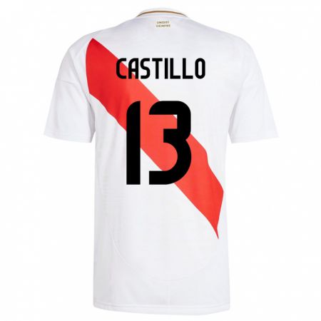 Kandiny Muži Peru Jesús Castillo #13 Biely Dresy Hazai Csapatmez 24-26 Triĭká
