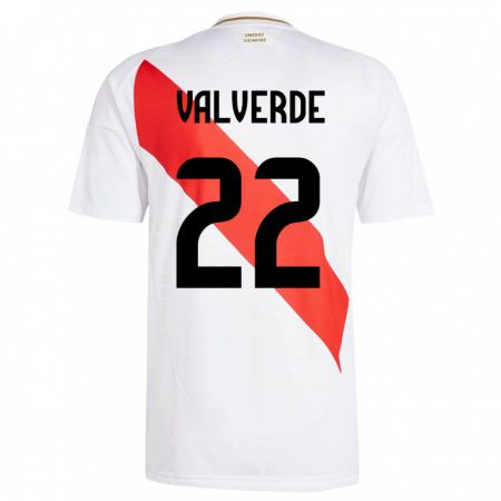 Kandiny Muži Peru Malena Valverde #22 Biely Dresy Hazai Csapatmez 24-26 Triĭká