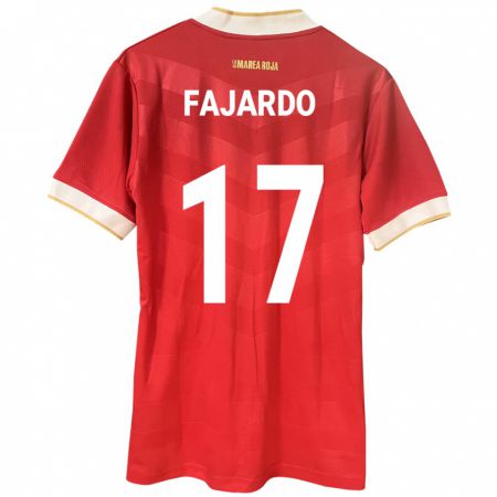 Kandiny Muži Panama José Fajardo #17 Červená Dresy Hazai Csapatmez 24-26 Triĭká