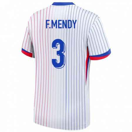 Kandiny Muži Francúzsko Ferland Mendy #3 Biely Dresy Idegenbeli Csapatmez 24-26 Triĭká