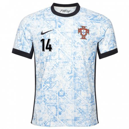 Kandiny Muži Portugalsko William Carvalho #14 Krémovo Modrá Dresy Idegenbeli Csapatmez 24-26 Triĭká