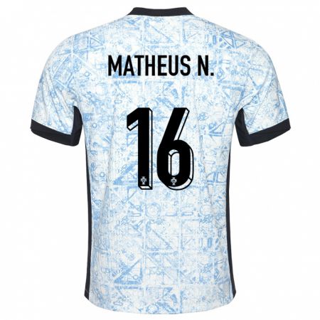 Kandiny Muži Portugalsko Matheus Nunes #16 Krémovo Modrá Dresy Idegenbeli Csapatmez 24-26 Triĭká