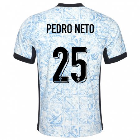 Kandiny Muži Portugalsko Pedro Neto #25 Krémovo Modrá Dresy Idegenbeli Csapatmez 24-26 Triĭká
