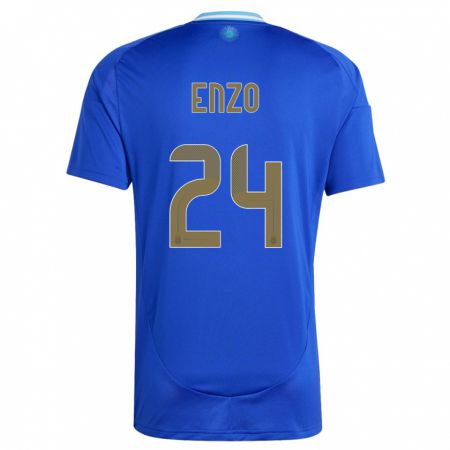 Kandiny Muži Argentína Enzo Fernandez #24 Modrá Dresy Idegenbeli Csapatmez 24-26 Triĭká