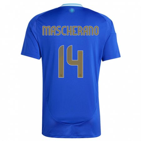 Kandiny Muži Argentína Javier Mascherano #14 Modrá Dresy Idegenbeli Csapatmez 24-26 Triĭká
