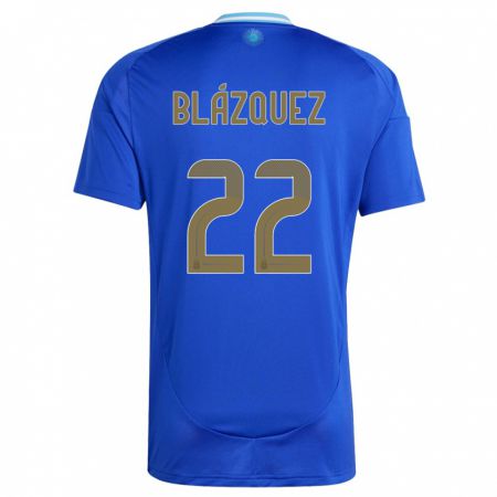 Kandiny Muži Argentína Joaquin Blazquez #22 Modrá Dresy Idegenbeli Csapatmez 24-26 Triĭká