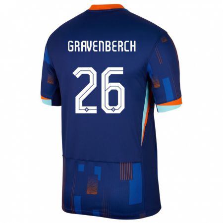 Kandiny Muži Holandsko Ryan Gravenberch #26 Modrá Dresy Idegenbeli Csapatmez 24-26 Triĭká