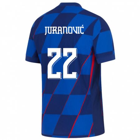 Kandiny Muži Chorvátsko Josip Juranovic #22 Modrá Dresy Idegenbeli Csapatmez 24-26 Triĭká