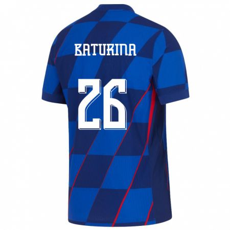 Kandiny Muži Chorvátsko Martin Baturina #26 Modrá Dresy Idegenbeli Csapatmez 24-26 Triĭká