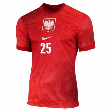 Kandiny Muži Poľsko Michal Skoras #25 Červená Dresy Idegenbeli Csapatmez 24-26 Triĭká