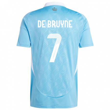 Kandiny Muži Belgicko Kevin De Bruyne #7 Modrá Dresy Idegenbeli Csapatmez 24-26 Triĭká