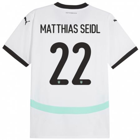 Kandiny Muži Rakúsko Matthias Seidl #22 Biely Dresy Idegenbeli Csapatmez 24-26 Triĭká