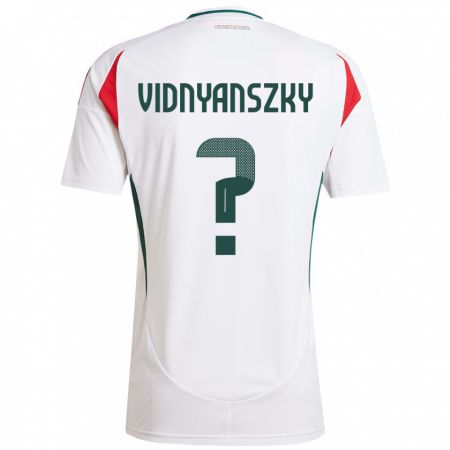 Kandiny Muži Maďarsko Mátyás Vidnyánszky #0 Biely Dresy Idegenbeli Csapatmez 24-26 Triĭká