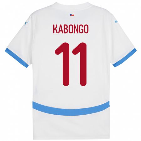 Kandiny Muži Česko Christophe Kabongo #11 Biely Dresy Idegenbeli Csapatmez 24-26 Triĭká
