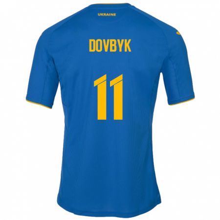 Kandiny Muži Ukrajina Artem Dovbyk #11 Modrá Dresy Idegenbeli Csapatmez 24-26 Triĭká