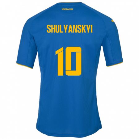 Kandiny Muži Ukrajina Artem Shulyanskyi #10 Modrá Dresy Idegenbeli Csapatmez 24-26 Triĭká