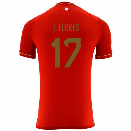Kandiny Muži Bolívia José Flores #17 Červená Dresy Idegenbeli Csapatmez 24-26 Triĭká