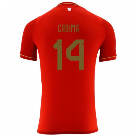 Kandiny Muži Bolívia Ricardo Cadima #14 Červená Dresy Idegenbeli Csapatmez 24-26 Triĭká