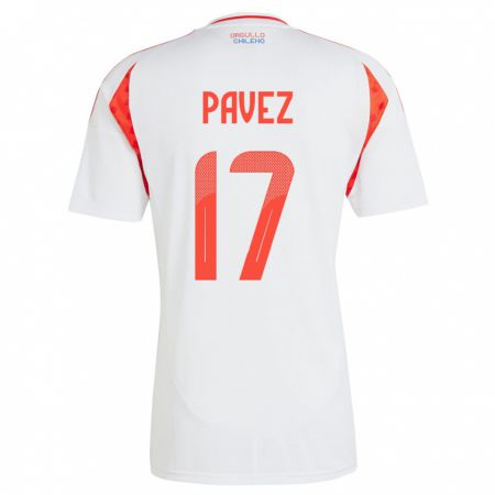 Kandiny Muži Čile Esteban Pavez #17 Biely Dresy Idegenbeli Csapatmez 24-26 Triĭká