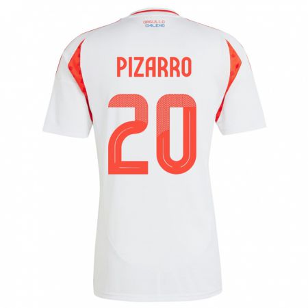 Kandiny Muži Čile Damián Pizarro #20 Biely Dresy Idegenbeli Csapatmez 24-26 Triĭká