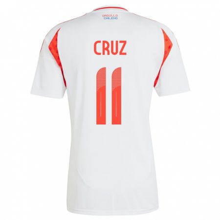 Kandiny Muži Čile Joan Cruz #11 Biely Dresy Idegenbeli Csapatmez 24-26 Triĭká