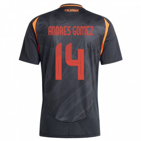Kandiny Muži Kolumbia Carlos Andrés Gómez #14 Čierna Dresy Idegenbeli Csapatmez 24-26 Triĭká