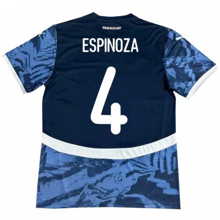 Kandiny Muži Paraguaj Matías Espinoza #4 Modrá Dresy Idegenbeli Csapatmez 24-26 Triĭká