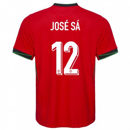 Kandiny Ženy Portugalsko Jose Sa #12 Červená Dresy Hazai Csapatmez 24-26 Triĭká