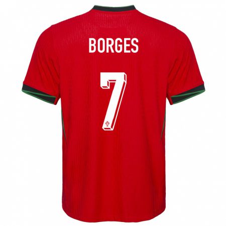 Kandiny Ženy Portugalsko Carlos Borges #7 Červená Dresy Hazai Csapatmez 24-26 Triĭká