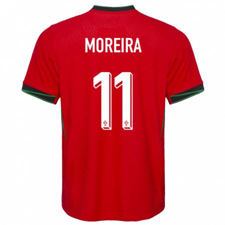 Kandiny Ženy Portugalsko Diego Moreira #11 Červená Dresy Hazai Csapatmez 24-26 Triĭká