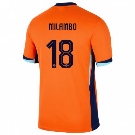 Kandiny Ženy Holandsko Antoni Milambo #18 Oranžová Dresy Hazai Csapatmez 24-26 Triĭká