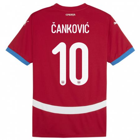 Kandiny Ženy Srbsko Jelena Cankovic #10 Červená Dresy Hazai Csapatmez 24-26 Triĭká