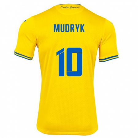Kandiny Ženy Ukrajina Mykhaylo Mudryk #10 Žltá Dresy Hazai Csapatmez 24-26 Triĭká