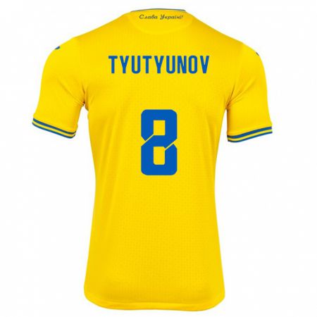 Kandiny Ženy Ukrajina Vladyslav Tyutyunov #8 Žltá Dresy Hazai Csapatmez 24-26 Triĭká