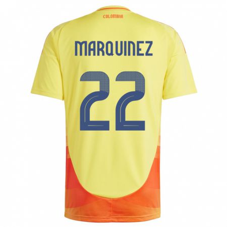 Kandiny Ženy Kolumbia Luis Marquinez #22 Žltá Dresy Hazai Csapatmez 24-26 Triĭká