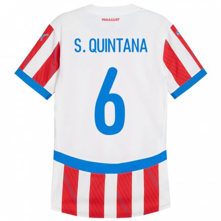 Kandiny Ženy Paraguaj Sebastián Quintana #6 Biela Červená Dresy Hazai Csapatmez 24-26 Triĭká