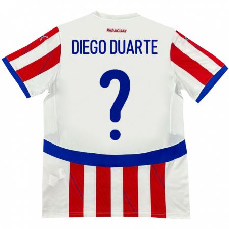 Kandiny Ženy Paraguaj Diego Duarte #0 Biela Červená Dresy Hazai Csapatmez 24-26 Triĭká